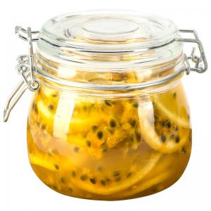 Wide Opening Recycled Glass Jars With Lid , Fermenting Glass Preserving Jars