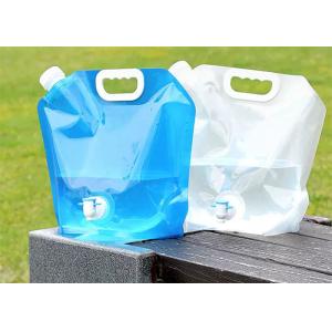 Foldable 5L 10L Plastic Bucket Camping Stand Up Water Pouch Large Capacity