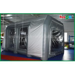 China Inflatable Garage Tent Grey Large Inflatable Tent Drive - In Workstation Inflatable Spray Paint Booth With Filter supplier