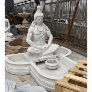 China BLVE White Marble Lord Shiva Shakti Statue Garden Buddha Statue Fountain Hindu God Stone Sculpture Life Size Indian supplier
