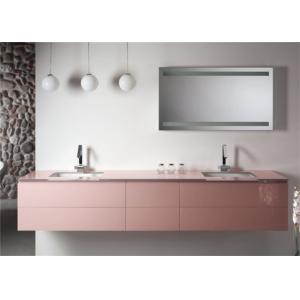 Lavabo de cerámica colgante de los gabinetes de Prima Vanity Mirrored Bathroom Wall del rosa del diseño