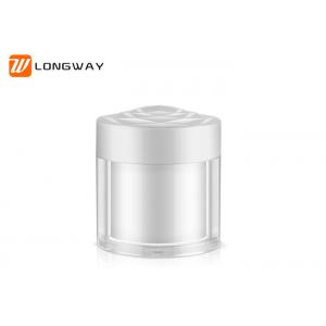 China 50g cream jar AS plastic transparent double wall jar pigment containe with white cap supplier