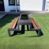China Outdoor Solar Multifunctional Table Bench Metal Solar Panel Bench With LED Light wholesale