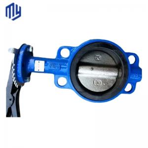 DI Body Material Soft Seat Wafer Butterfly Valve with Pneumatic Actuator Customized