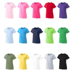 China Wholesale Cheap Plain Tee Custom Logo 180G Cotton Woman T-shirt in bulk supplier