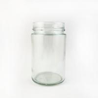 China Clear 375ml Straight Sided Glass Jars With Lids 70mm Deep Skirt Finish on sale