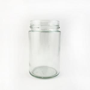 China Clear 375ml Straight Sided Glass Jars With Lids 70mm Deep Skirt Finish supplier