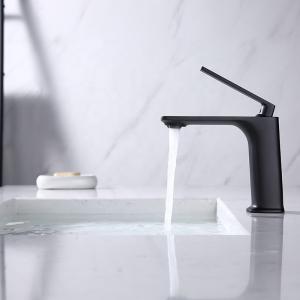 Single Hole Matte Black Bathroom Taps Deck Mounted Single Lever Basin Mixer