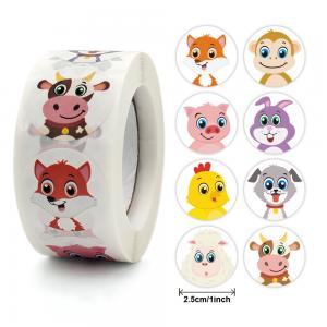 China Animal Cartoon Paper Custom Sticker Labels For Children's Stuff，logo sticker printing supplier