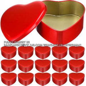China Red Heart Shaped Metal Tins With Lids Valentine'S Day Candy Boxes Biscuits Jar Tin Box Candy Chocolate Boxes Heart supplier