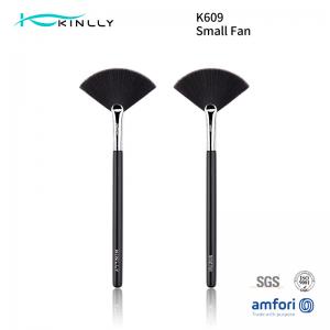 China OEM ODM Black Small Fan Individual Makeup Brushes With Nylon Hair on sale 
