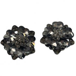 40L Fancy Metal Shank Buttons 2.3g With Faux Crystal Use Plastic Flower Buttons