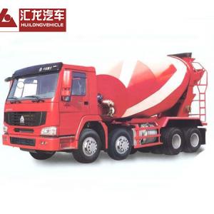 China Self Loading Mobile Concrete Mixer Truck , Red Color Cement Concrete Mixer supplier