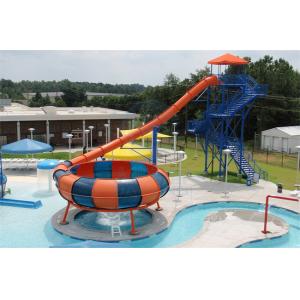 Fiberglass Water Park Slide Single Rider Space Bowl Water Slide 12m Height