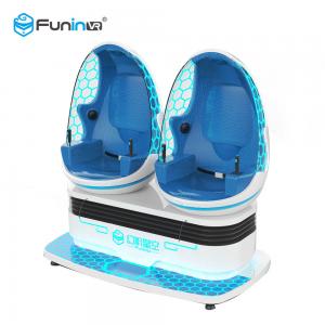 China Blue White Color Two Seats 9D VR Ride Cabin Cinema Virtual Reality simulator For Kids Amusement Park​ supplier