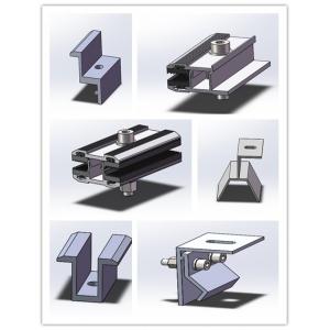 China Thin Film Frameless Solar Panel Clamps Semi Flexible Mounting Brackets Anodized Surface supplier