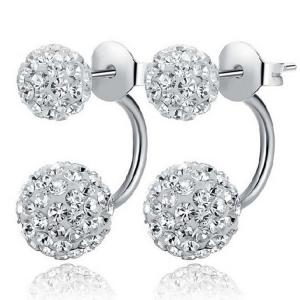 China Women Jewelry Double Ball  Rhinestone Crystal Stud Earrings(EEBALL02) supplier