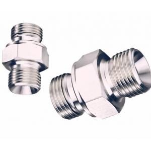 China Silver Medium Carbon Steel German Metric Male H. T to BSPT Male Hydraulic Hose Adapter supplier
