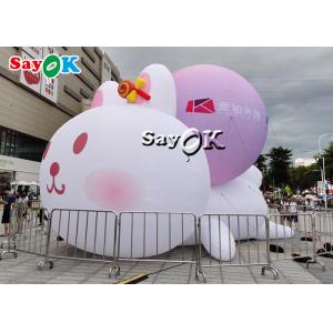 China Rabbit Model Inflatable Cartoon Characters With RGB Led Lighting Outdoor Mall Decor supplier