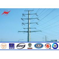 China 69 kv Octagonal Electrical Galvanized Steel Pole With Galvanized Steel Cross Arms on sale