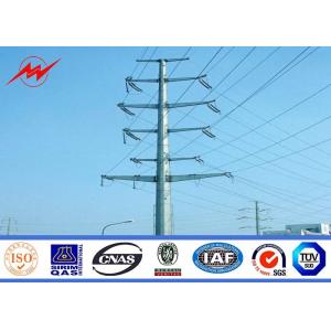 69 kv Octagonal Electrical Galvanized Steel Pole With Galvanized Steel Cross Arms