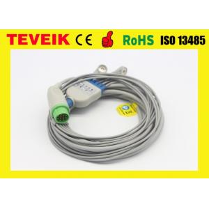 China Fukuda Denshi DS-7100 /7200 5 Leads ECG Cable , Round 12pin  ECG  Lead Wires  With Snap supplier