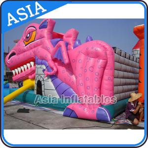 China Lovely Inflatable Pink Snappy Dragon Bouncy Castle For Backyard Games supplier