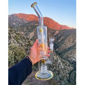 16 Inch Tall Percolator Glass Bongs Transparent Triple 8 Arm