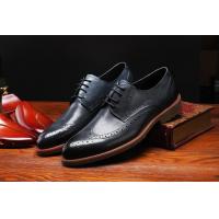 China Classic Style Derby Black Dress Up Shoes , Retro Men Dress Oxford Shoes on sale