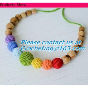 Ivory Nursing Necklace Crochet Bead Breastfeed Necklace Beige Wood Breastfeeding Crochet F