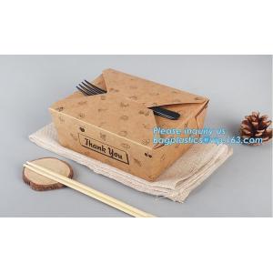 China High Quality Custom PE Coated Disposable Kraft Paper Lunch Box,Rectangle Folding Take Away Boxes/Lunch Box/Kraft Paper F supplier