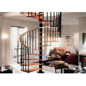 Contemporary Loft Spiral Staircase , Steel And Wood Prefabricated Spiral Staircases