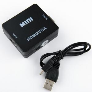 China DC 5V HD HDMI To VGA Video Converter / USB Power HDMI Converter Box supplier