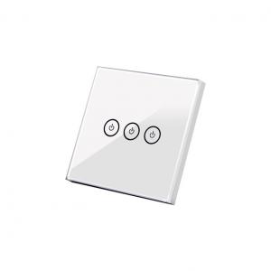 China 3gang EU Smart Glass Wall WIFI Remote Control Switch IOS / Android Application supplier