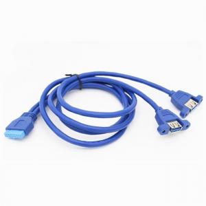 China OD6.0mm 0.5m Usb 3.0 20 Pin Cable Dual USB 3.0 Motherboard Cable supplier