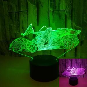 Creative sports car 3D small table lamp Advertising creative gift 3D visual light Colorful touch desktop night  light