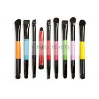 China Rainbow Color Mini Dual Ended Makeup Brushes Travel Size For Foundation And Powder on sale