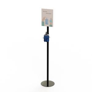 Soap Hand Sanitizer Dispenser 120cm Metal Floor Stand With Sign Holder