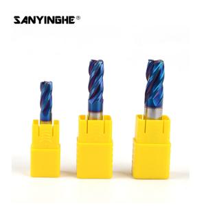 China Moinhos de extremidade contínuos do carboneto do raio do canto HRC65 4 ferramentas de corte de trituração de revestimento Nano das flautas supplier