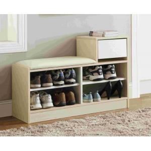 China White Modern Narrow Home Shoe Cabinet Cushion Bench With PB Board Frame supplier