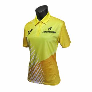 China Free Design Sublimation Women'S Polo Tee Shirts / Ladies Golf T Shirts Yellow supplier