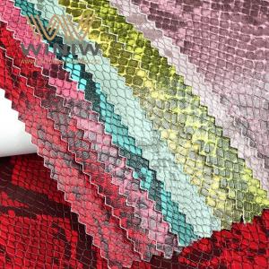 China Colorful Faux Snake Skin Fabric for Bags genuine leather sewing products supplier