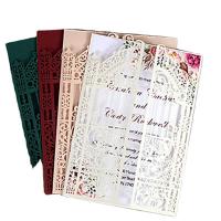 China BSCI Laser Cut Wedding Cards , Wedding Reception Invitation Card European Style on sale