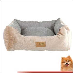 wholesale dog beds suppliers Stripes short plush pp cotton pet bed china factory