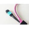 50um MPO MTP Optical Fiber Cable 40G OM4 Multimode Violet Color
