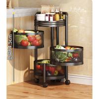 China Rotating Round Kitchen Storage Rack Shelf Multifunction 3/4/5 Layers on sale