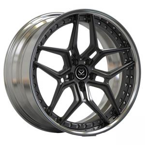 China 20inch Matte Black Disc Forged 2 Piece Luxury Rims Polished Lip Audi RS6 Wheels supplier
