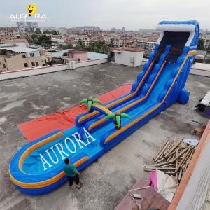 China Blue Inflatable Slip And Slide For Outdoor Playground With Pool supplier