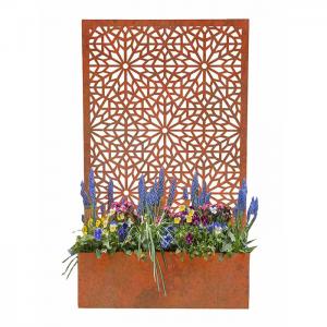 China Large Rectangular Corten Steel Decorative Panel and Planter Box For Garden supplier