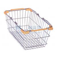 Orange Heavy Duty Steel Wire Basket Supermarket Shopping Carts